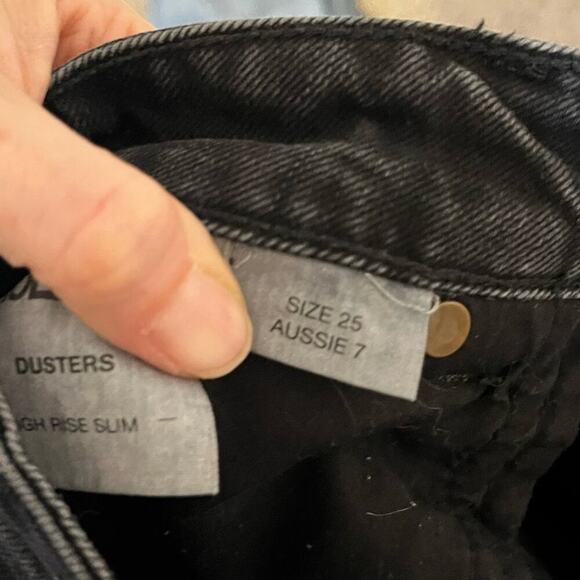 Rolla’s Dusters High Rise Slim Straight Leg Jeans Comfort Jet Black 25 - Picture 5 of 10